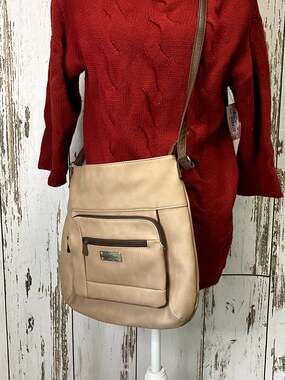 Multi-Sac Tan W/ Brown Trim Purse